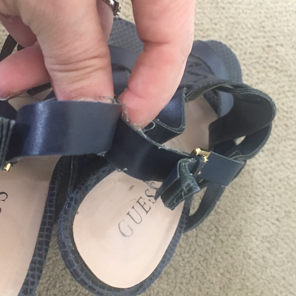 Snake skin Navy wedge - Picture 9 of 9